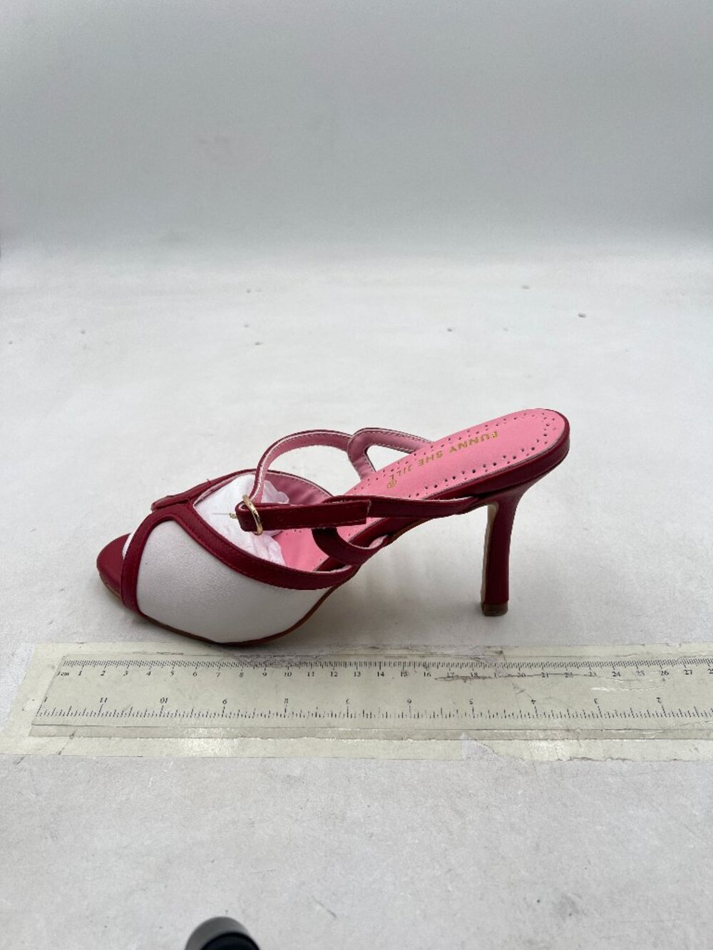 Red Women Cutout Slip On Mules Summer Open Toe High Heel Sandal Ladies Shoes